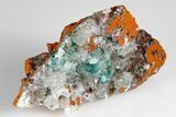 Rosasite and Calcite Crystal Association - Mexico #180771-1
